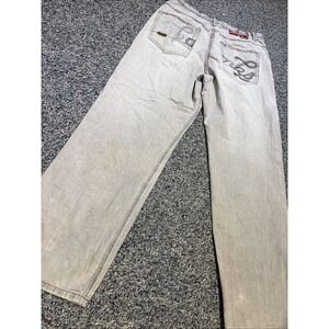 Vintage Baggy Cyber Y2K Southpole Style Akademik Grunge Whitewash Jean 38 X 33